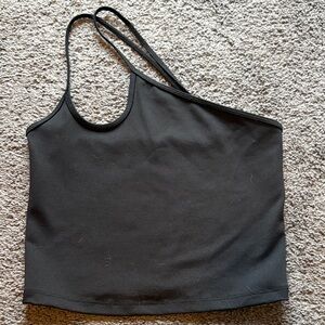 Black One-Shoulder Tank Top - Women